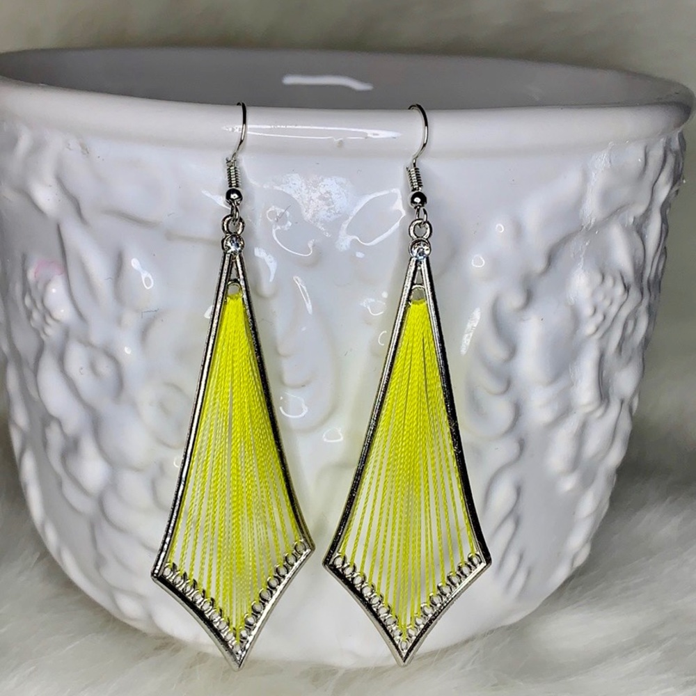 Yellow and Silver Earrings